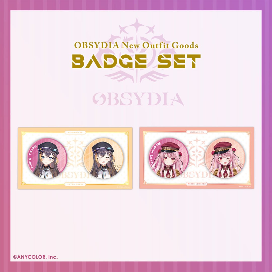"OBSYDIA New Outfit Goods" Badge Set