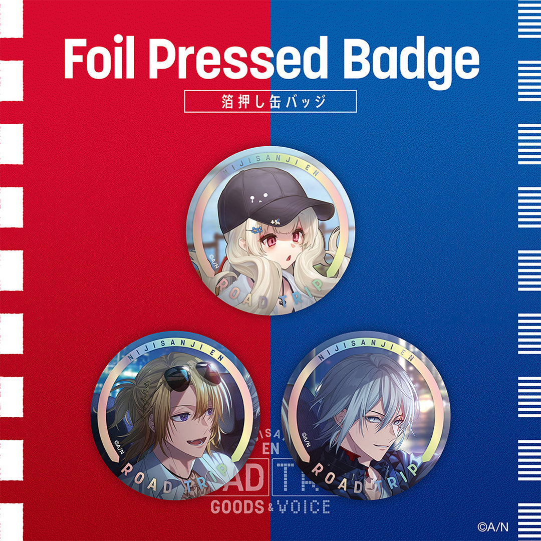 "ROAD TRIP Goods & Voice" Foil Pressed Badge