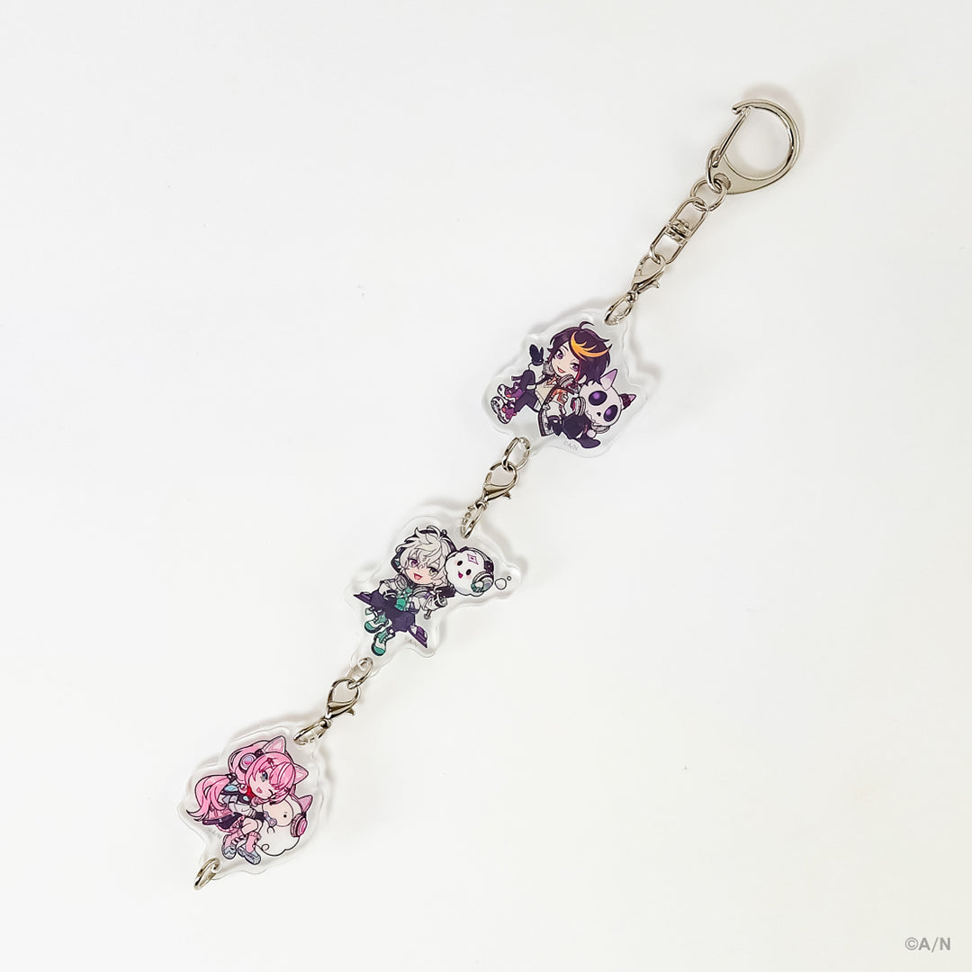 "NIJISANJI Buddy Mode Type:Shu, Kagetsu & Nari" Connecting Acrylic Keychain