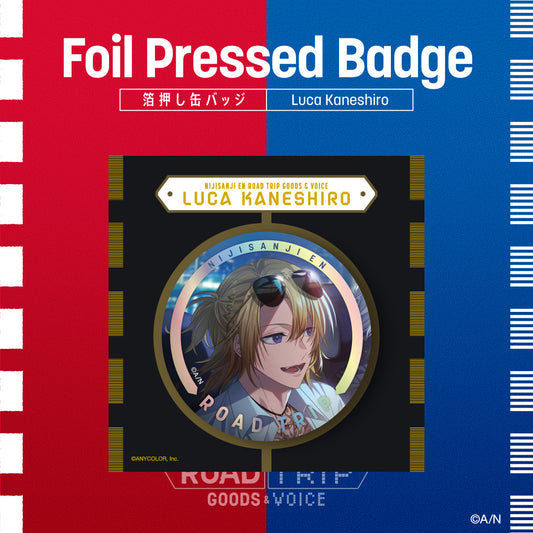 "ROAD TRIP Goods & Voice" Foil Pressed Badge