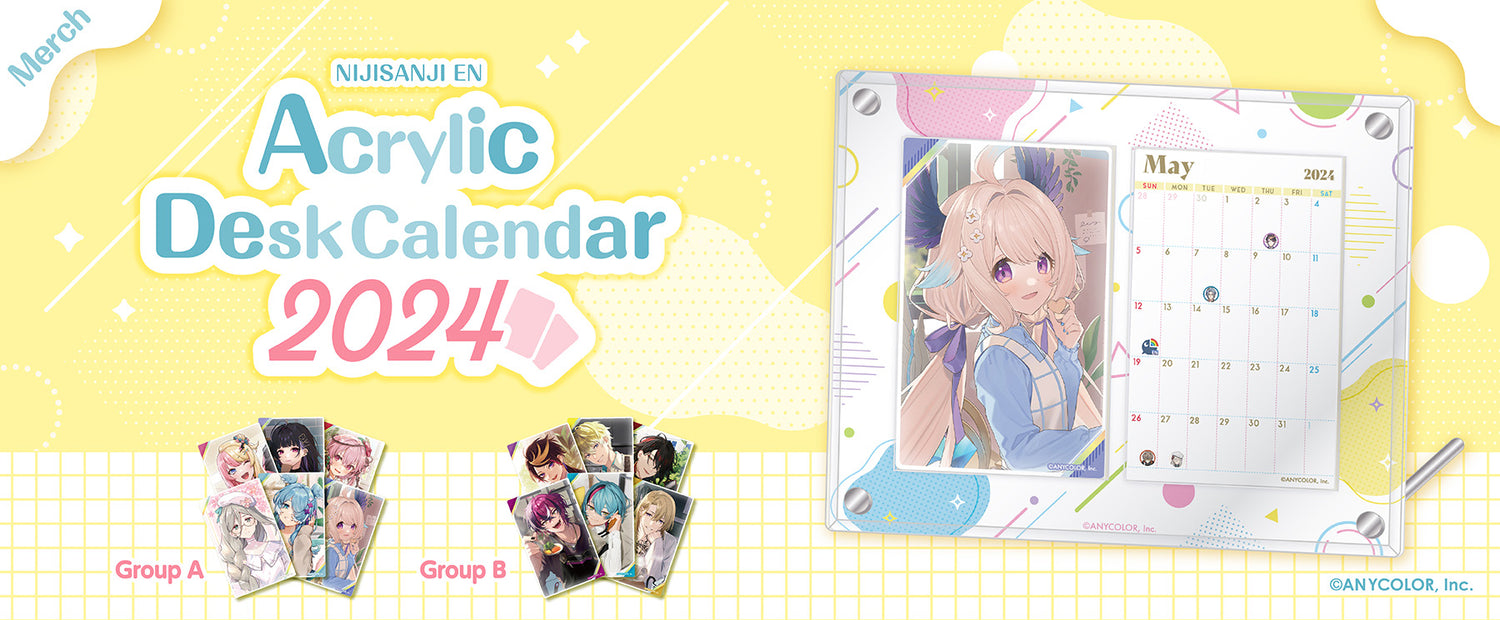NIJISANJI EN Acrylic Desk Calendar 2024