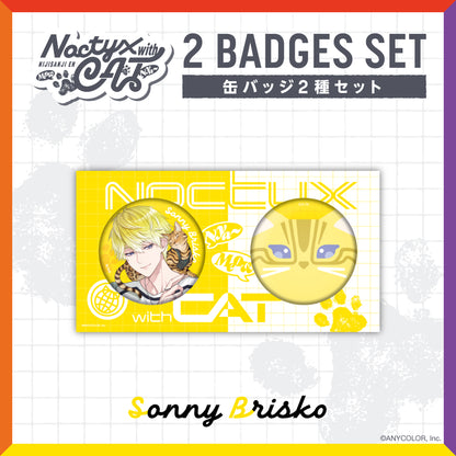 "Noctyx With Cat" 2 Badges Set