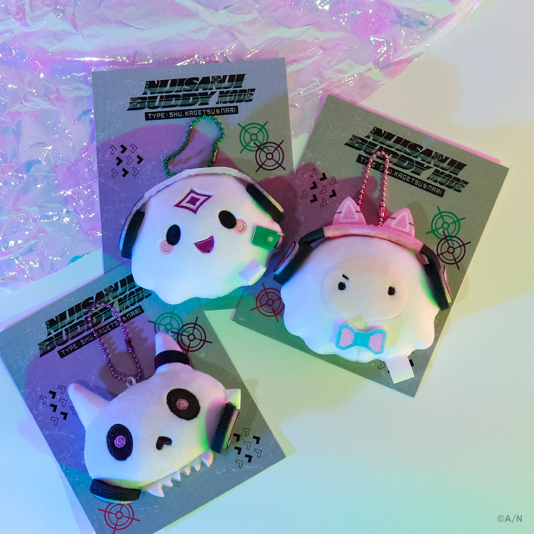 "NIJISANJI 好友模式系列：Shu, 花月 & Nari" 脸形吉祥物