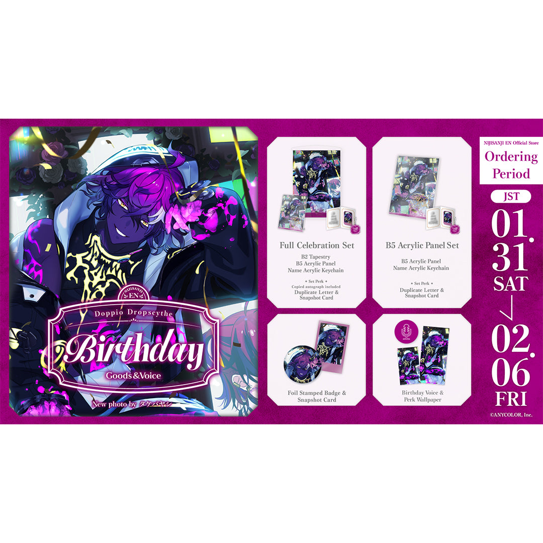 Doppio Dropscythe Birthday Goods & Voice 2026 – NIJISANJI EN