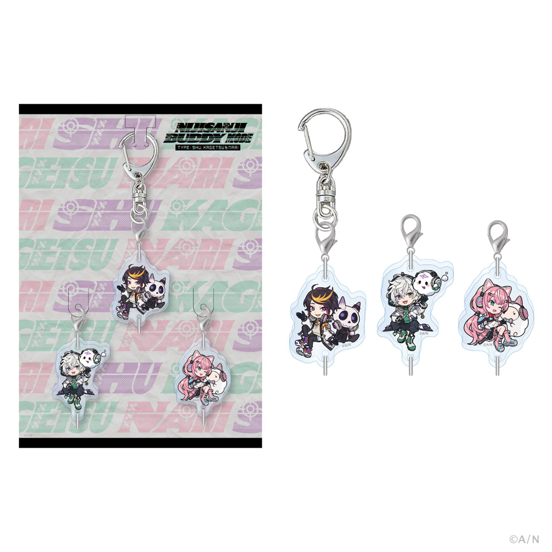 "NIJISANJI Buddy Mode Type：Shu, Kagetsu & Nari" Connecting Acrylic Keychain