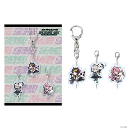 "NIJISANJI Buddy Mode Type：Shu, Kagetsu & Nari" Connecting Acrylic Keychain