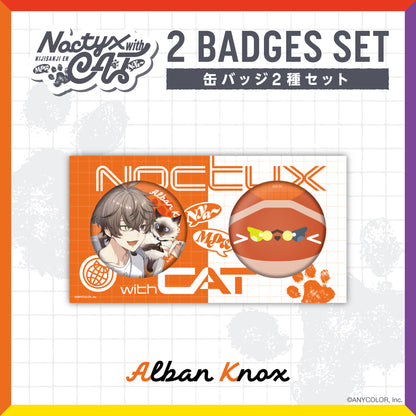 "Noctyx With Cat" 2 Badges Set