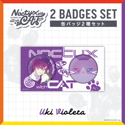 "Noctyx With Cat" 2 Badges Set