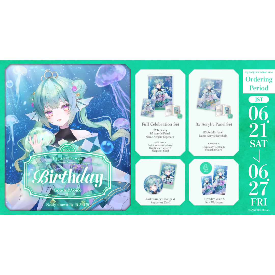 ミュージシャン Ryochan Birthday Pass Case Finana Ryugu Birthday Goods & Voice 2025 – NIJISANJI EN Official Store
