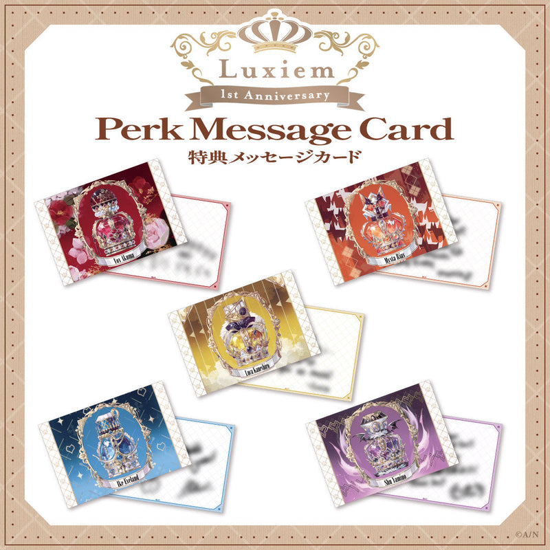 Luxiem 1st Anniversary Perk Message Card